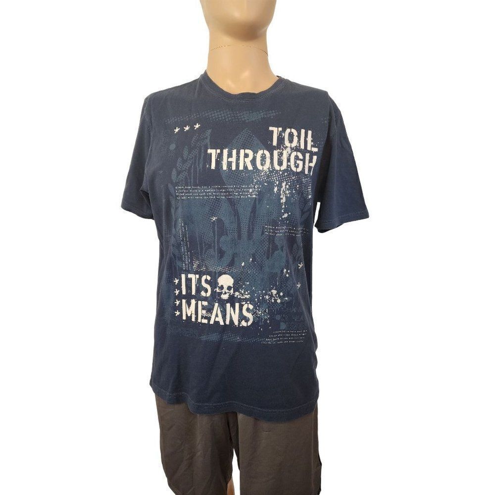 Express Blue "Toil Through" T-Shirt in Medium